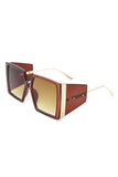 Women Square Oversize Flat Top Fashion Sunglasses