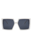 Women Square Oversize Flat Top Fashion Sunglasses