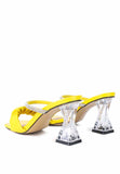 DATE LOOK CLEAR HEEL RHINESTONE SANDALS