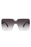 Square Rimless Oversize Flat Top Sunglasses