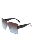 Square Rimless Oversize Flat Top Sunglasses