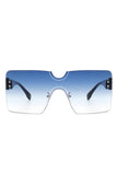 Square Rimless Oversize Flat Top Sunglasses