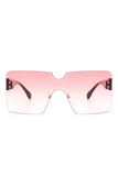 Square Rimless Oversize Flat Top Sunglasses