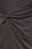 Sleeveless Twist Wrap Rib Midi Dress