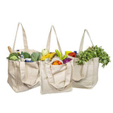 Reusable Organic Cotton Tote Mesh Bag w/6 Sleeves.