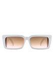 Rectangle Flat Top Retro Tinted Chunky Sunglasses