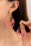 I N S T O C K Three tier wood oval hoop earrings