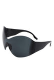 Fashion Rimless Oversized Wraparound Sunglasses