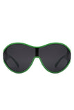 Oversize Oval Retro Curved Round Sunglasses