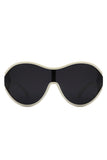Oversize Oval Retro Curved Round Sunglasses