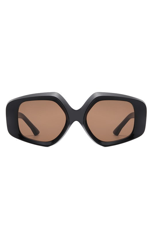 Oversize Geometric Fashion Flat Top Sunglasses