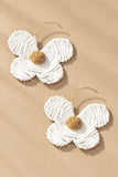 Raffia straw flower earrings