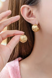 water proof  textured basket huggie hoop earrings