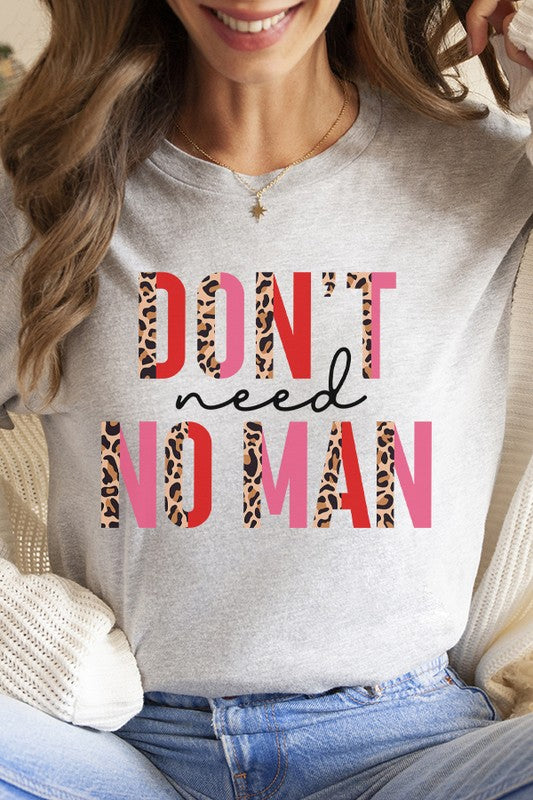 Valentine's Day Leopard Don't Need No Man Tee