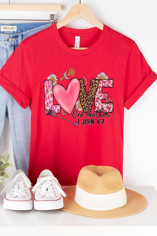 Valentine's Day Love One Another Graphic Tee