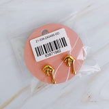 Draping Gold Molten Stud Earrings