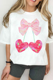 CHERRY RIBBON VALENTINES GRAPHIC TEE