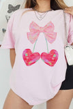 CHERRY RIBBON VALENTINES GRAPHIC TEE