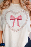 PEARL HEART BOW GRAPHIC TEE