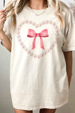 PEARL HEART BOW OVERSIZED GRAPHIC TEE