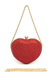 Rhinestone Pave Heart Shape Party Box Clutch