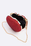 Rhinestone Pave Heart Shape Party Box Clutch