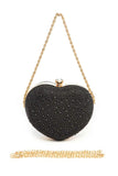 Rhinestone Pave Heart Shape Party Box Clutch