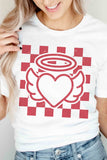 CHECKERED ANGEL HEART Graphic T-Shirt