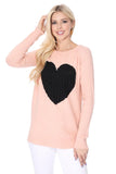 Cozy Heart Jacquard Round Neck Pullover Sweater