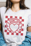 CHECKERED ANGEL HEART Graphic T-Shirt