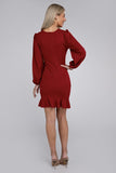 Red Ruched Bodycon Dress
