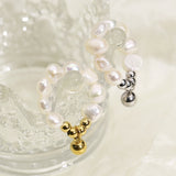 Stainless Steel Freshwater Pearl Ring