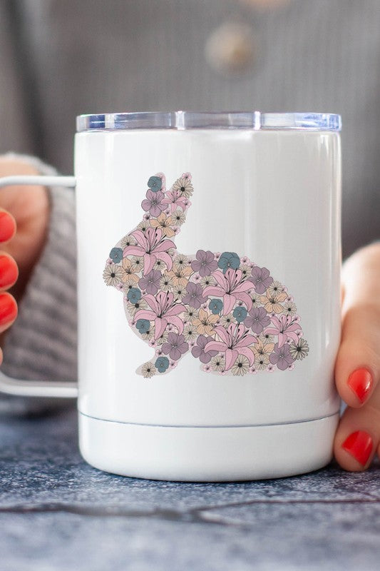 Easter Floral Bunny Travel Coffee Cup
