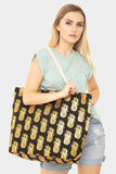 Metallic Pineapple Pattern Beach Bag