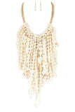 Chunky Dangling Pearls Statement Necklace Set