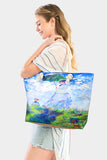Woman With a Parasol By Monet Print Beach Tote Bag