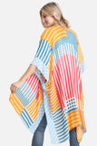 Women's Stripe & Polka Dots Print Cover Up Kimono