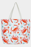 Watercolor Crab Beach Tote Bag