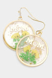 MOM Pressed Flower Clear Lucite Earrings
