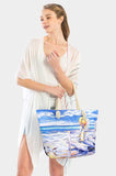 Impressionist Beach Scene Print Tote Bag