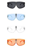 Retro Flat Top Oversize Curved Fashion Sunglasses