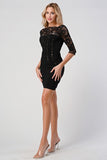Bustier Lined Lace Top BodyCon Dress