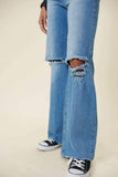 Distressed Wide Fit Jeans