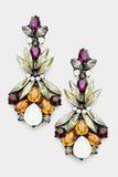 Marquise Floral Crystal Evening Earrings - MeriMeriShop