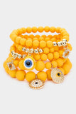 5PCS - Evil Eye Charm Beaded Stretch Bracelets - MeriMeriShop