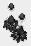 Teardrop Accented Marquise Stone Trimmed Earrings - MeriMeriShop