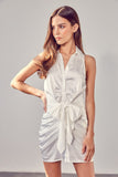 SLEEVE FRONT TIE DRESS