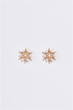 Gold & Pearl Snowflake Stud Earrings