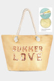 SUMMER LOVE Message Glitz Beach Tote Bag