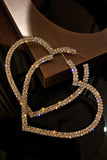 Shining large hoop heart ring stud night out